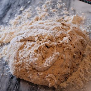 bread dough ready to knead