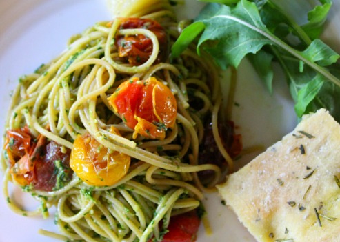 pasta with arugula pesto