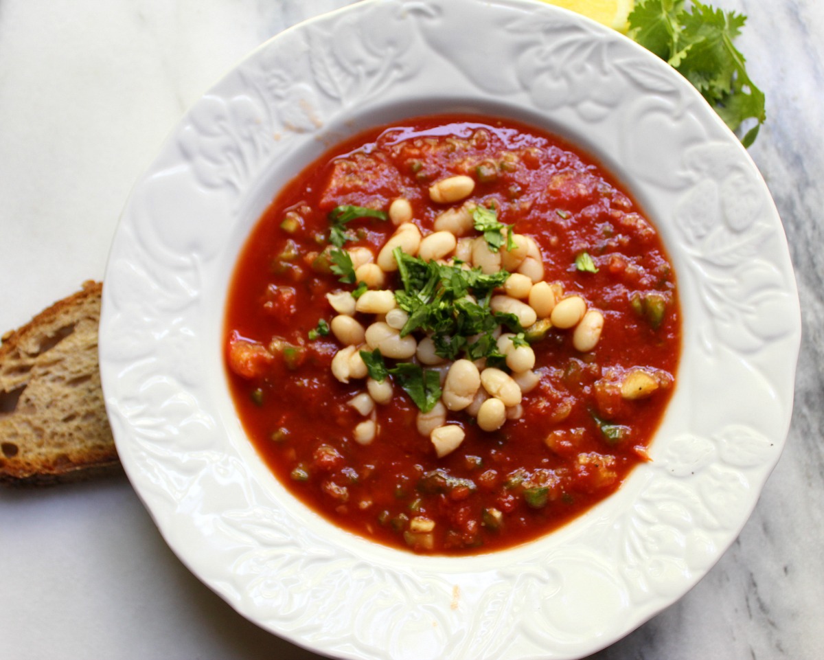 Gazpacho With White Beans - Vegan Cabin Life